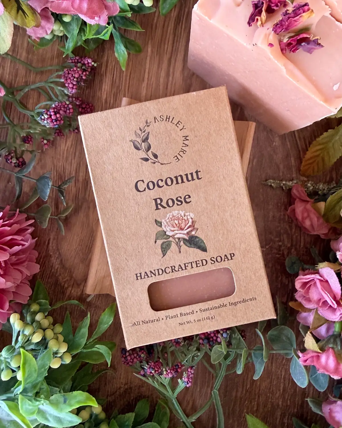 Coconut Rose — Boxed Soap — handmade soap from Ashley Marie Soap