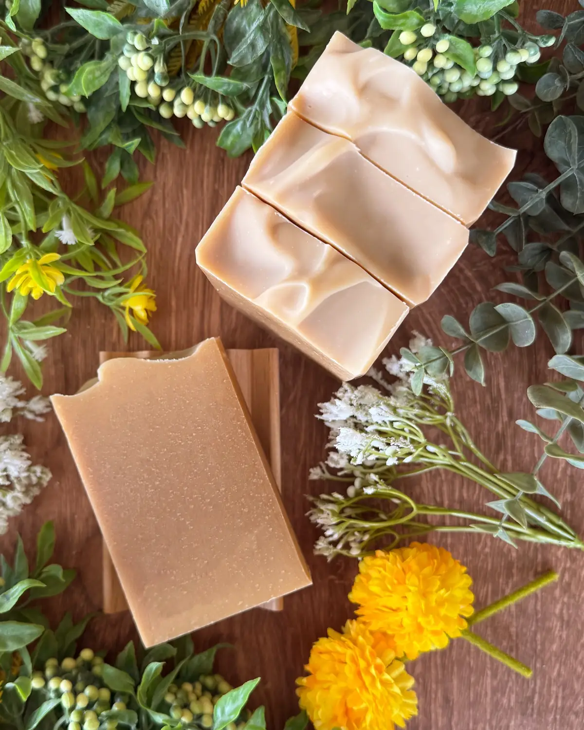 Tallow, Milk + Honey — Boxed Soap, close detail of the label and bar edge