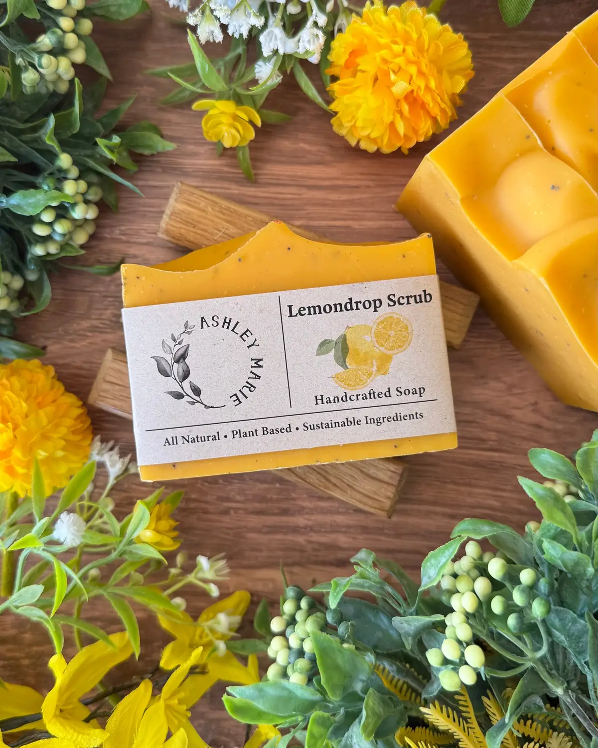 Lemondrop Scrub Soap — handmade soap from Ashley Marie Soap