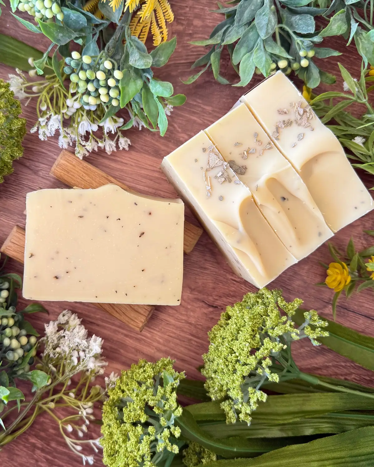 Eucalyptus Mint Soap, close detail of the label and bar edge