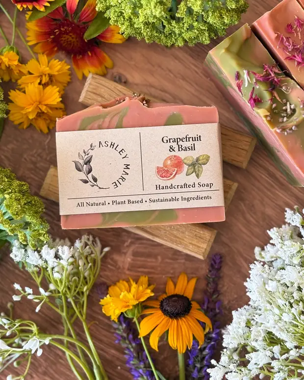 Grapefruit & Basil Soap — handmade soap from Ashley Marie Soap