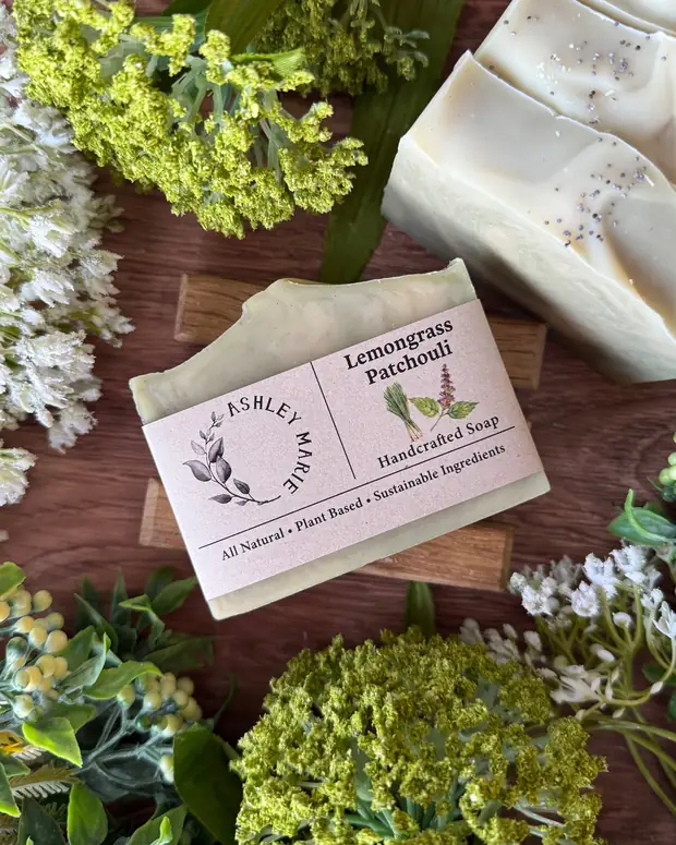 Lemongrass Patchouli Soap — handmade soap from Ashley Marie Soap