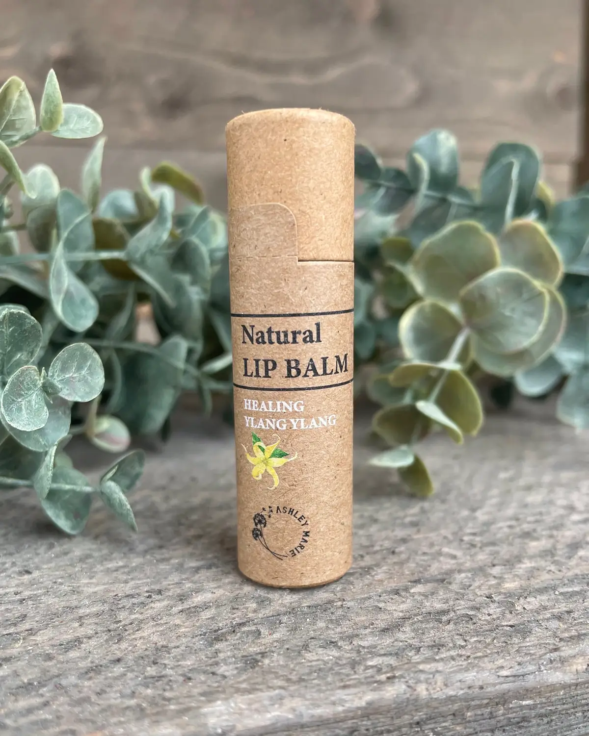 Lip Balm, close detail of the label and bar edge