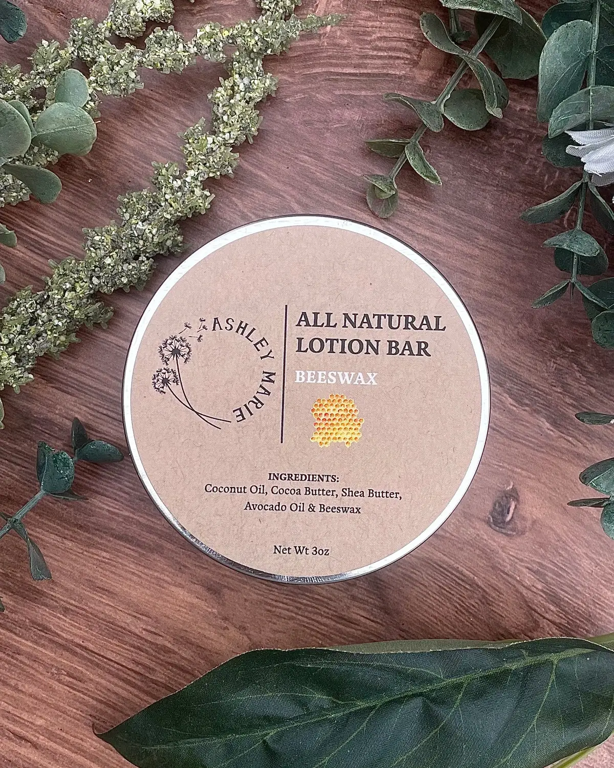 Lotion Bar, cut bar showing the colour and swirl