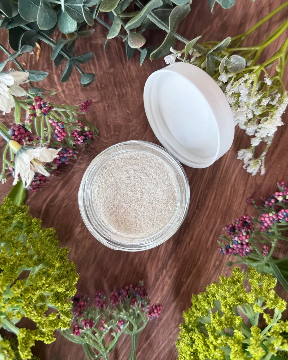 Re-mineralizing Tooth Powder, cut bar showing the colour and swirl
