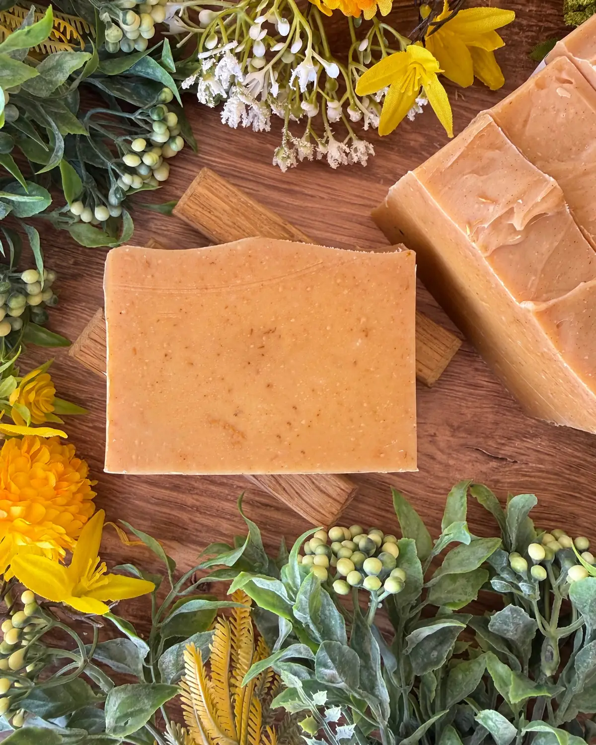 Royal Face Soap, cut bar showing the colour and swirl