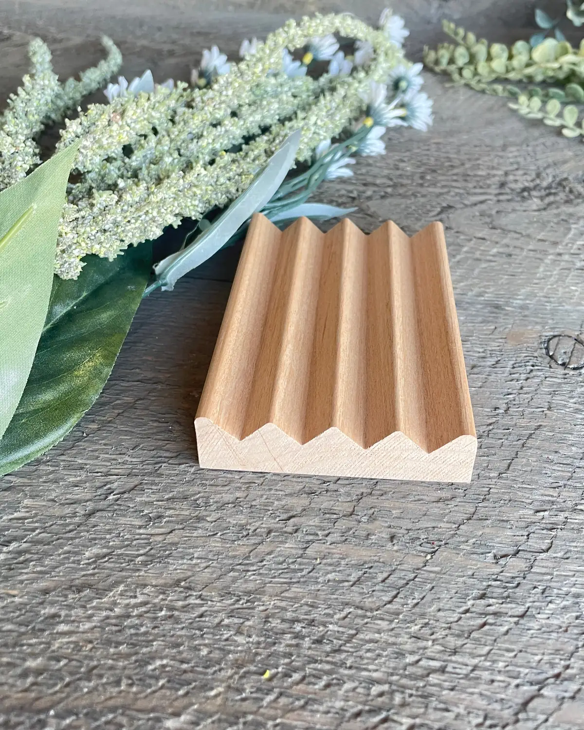 Alder Soap Dish, cut bar showing the colour and swirl
