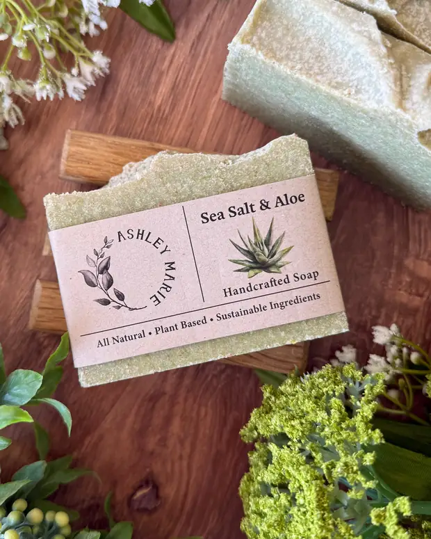 Sea Salt & Aloe — handmade soap from Ashley Marie Soap