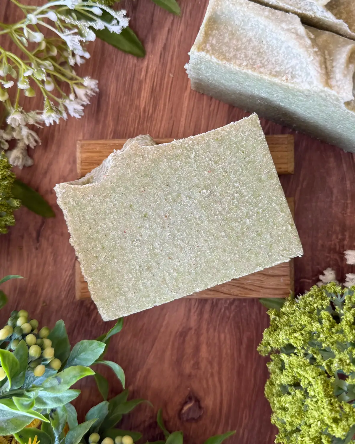 Sea Salt & Aloe, cut bar showing the colour and swirl