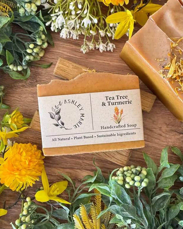 Tea Tree & Turmeric Soap — handmade soap from Ashley Marie Soap